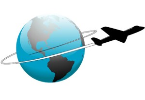 Airline Travel Around the World Earth Airplane